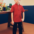 boy top short sleeves button eid kenduri raya event wear