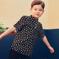 baju raya family sedondon kids boy short sleeves shirt sprinkle print