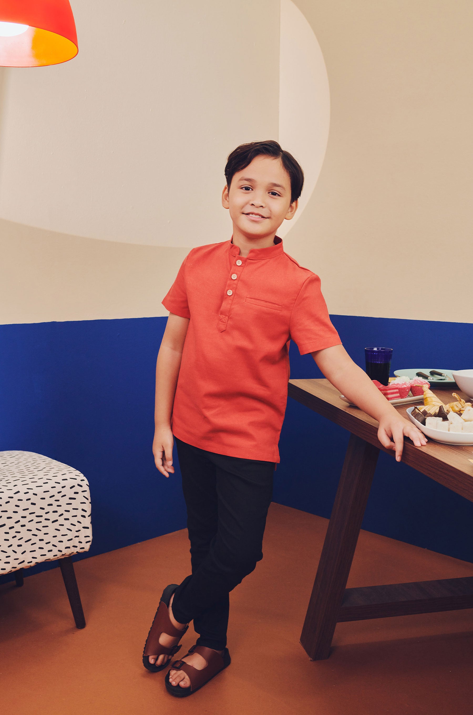 boy top short sleeves button eid kenduri raya event wear