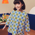 baju raya family sedondon kids girl pair pockets boxy blouse popcorn