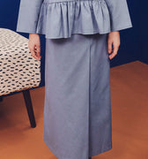 baju raya family sedondon kids girl classic skirt pigeon blue