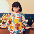 girls ruffle top long sleeve pocket eid kenduri raya event wear 