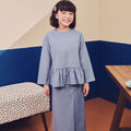 girls ruffle top long sleeve pocket eid kenduri raya event wear 