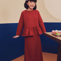  girls ruffle top long sleeve pocket eid kenduri raya event wear 