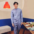 one set men baju melayu long sleeve button eid raya kenduri event wear 