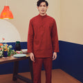 baju raya family sedondon adult men baju melayu set red 