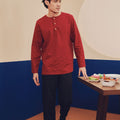  men kurta top long sleeve button eid raya kenduri event wear 