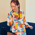 ruffle blouse party jellybean print