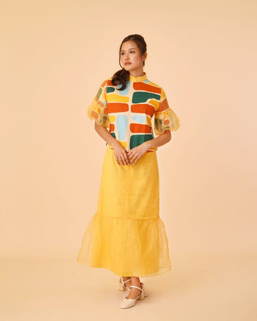 Puffer Sleeve with Flare Dress - Umbi