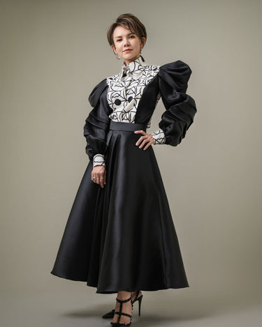 Puffer Top with Flare Dress - Umbi