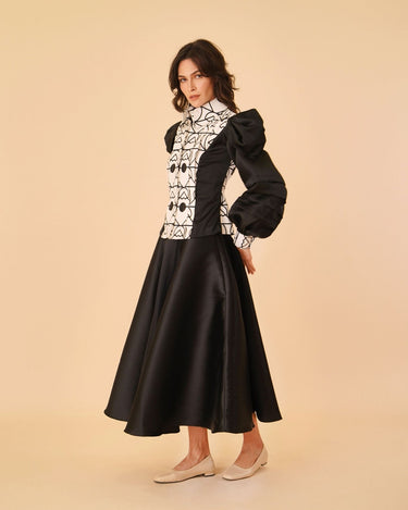 Puffer Top with Flare Dress - Umbi