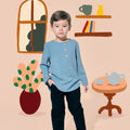 boys kurta button long sleeve eid raya kenduri event wear 