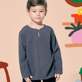 baju raya family sedondon kids boys teluk belanga kurta top dark grey 