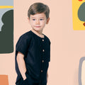  boy short sleeves shirt dark grey boys modern top short sleeve eid raya kenduri event wear