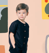  boy short sleeves shirt dark grey boys modern top short sleeve eid raya kenduri event wear