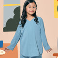 baju raya family sedondon kids girls ruma riang kebaya top blue 