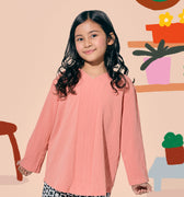 baju raya family sedondon kids girls ruma riang kebaya top salmon