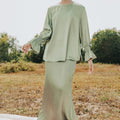 satin women bottom long skirt eid raya kenduri event wear 