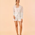 Sheer Top with Wave Print Shorts - Umbi