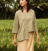 Sound of Nature Women 2 - IN - 1 Kebaya Top Green Dahlia Print - Umbi