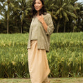 Sound of Nature Women 2 - IN - 1 Kebaya Top Green Dahlia Print - Umbi