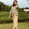 Sound of Nature Women 2 - IN - 1 Kebaya Top Green Dahlia Print - Umbi