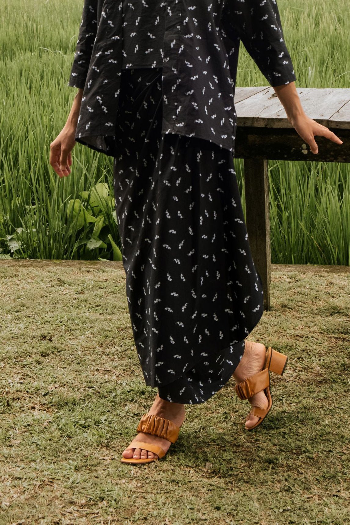 Sound of Nature Women Instant Wrap Skirt Melati Print - Umbi