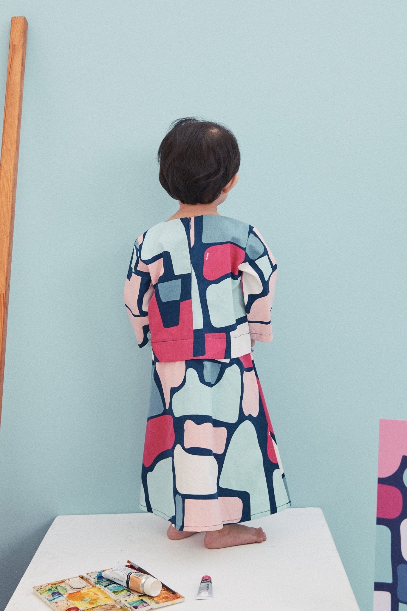 The Arte Baby Baju Kurung Dress Picasso Print - Umbi
