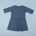 The Arte Baby Baju Kurung Dress Steel Blue - Umbi