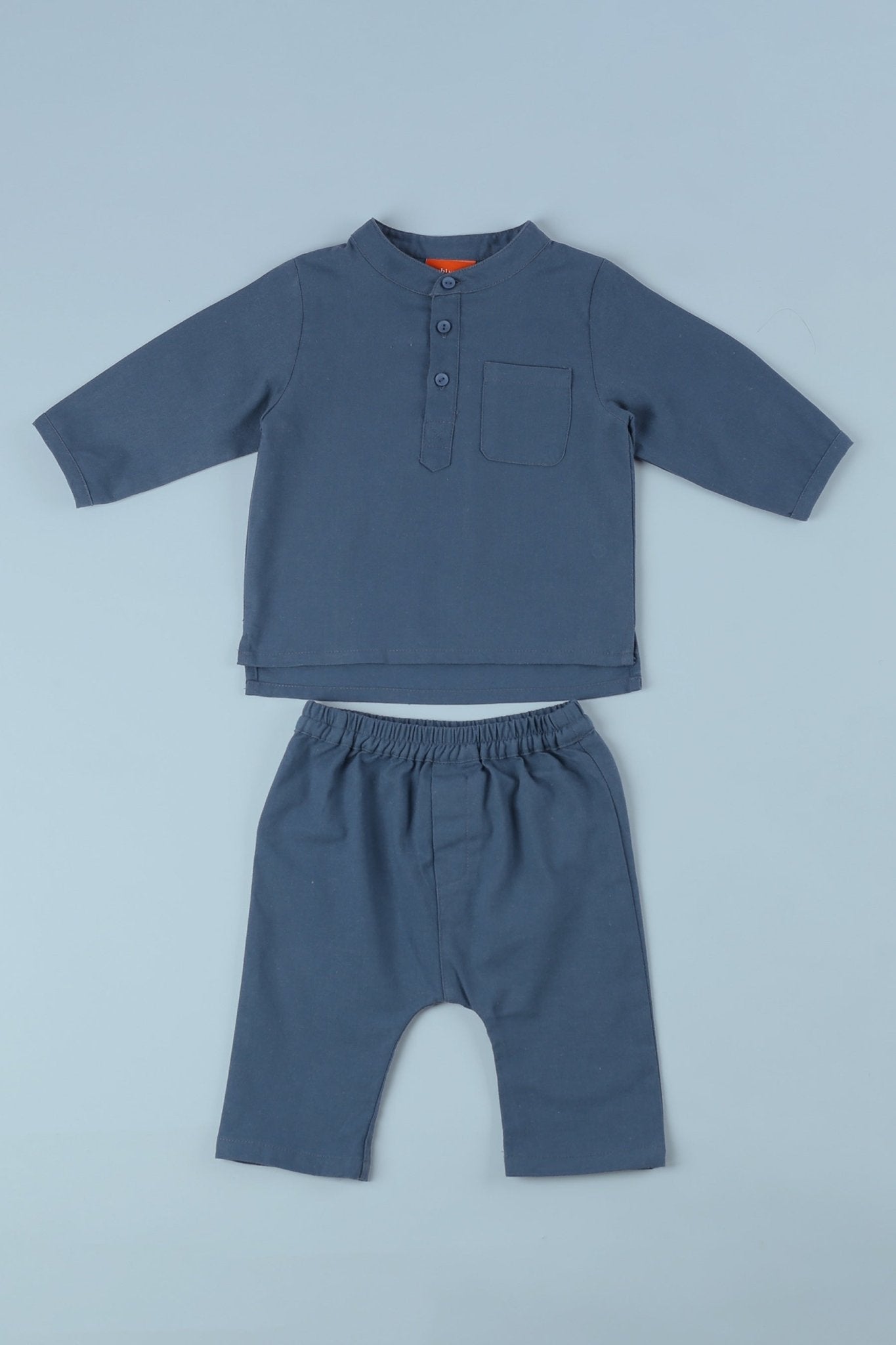 The Arte Baby Baju Melayu Set Steel Blue - Umbi