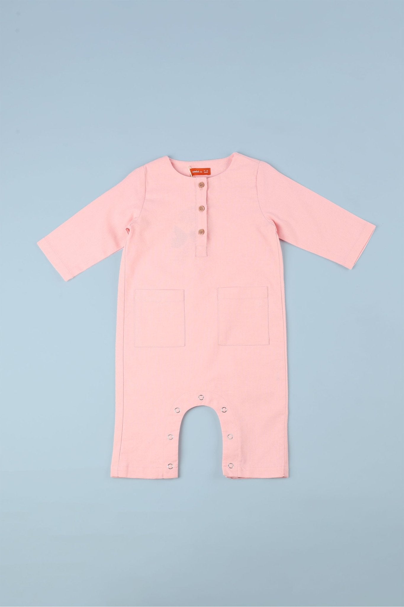 The Arte Baby Jumpsuit Soft Pink - Umbi