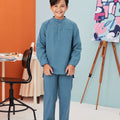 The Arte Boy Baju Melayu Set Steel Blue - Umbi