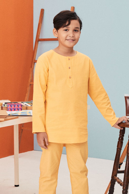 The Arte Boy Kurta Top Lemon Yellow