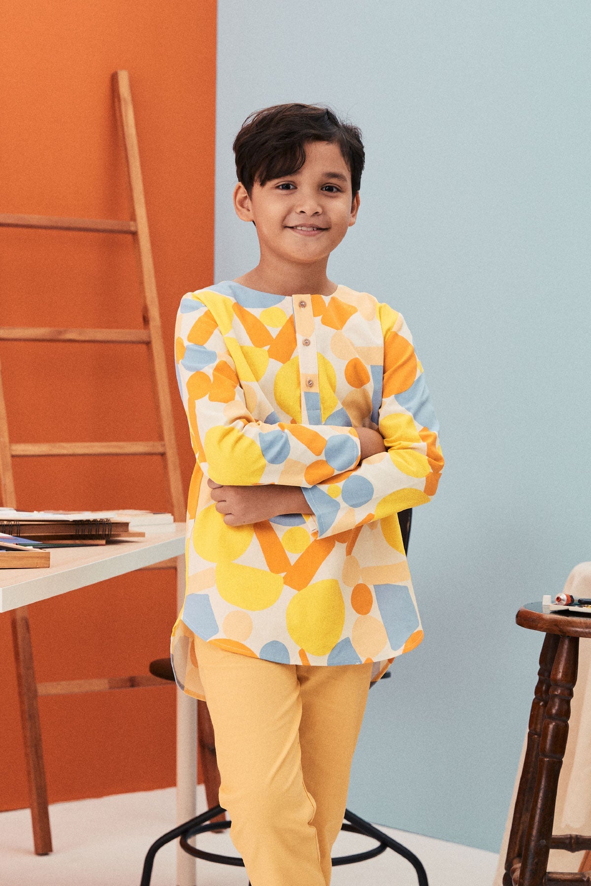 The Arte Boy Kurta Top Starry Print - Umbi