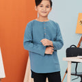 The Arte Boy Kurta Top Steel Blue - Umbi