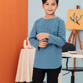 The Arte Boy Kurta Top Steel Blue - Umbi