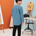 The Arte Boy Kurta Top Steel Blue - Umbi