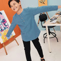The Arte Boy Kurta Top Steel Blue - Umbi