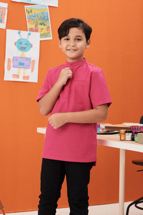 The Arte Boy Short Sleeves Shirt Fuchsia