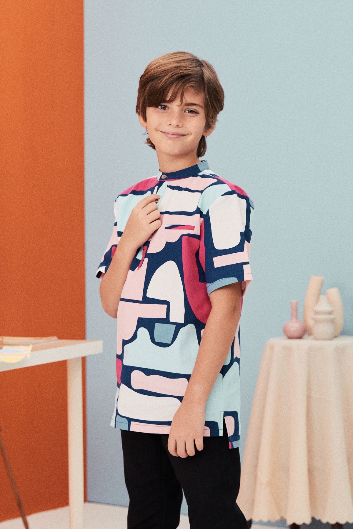The Arte Boy Short Sleeves Shirt Picasso Print - Umbi