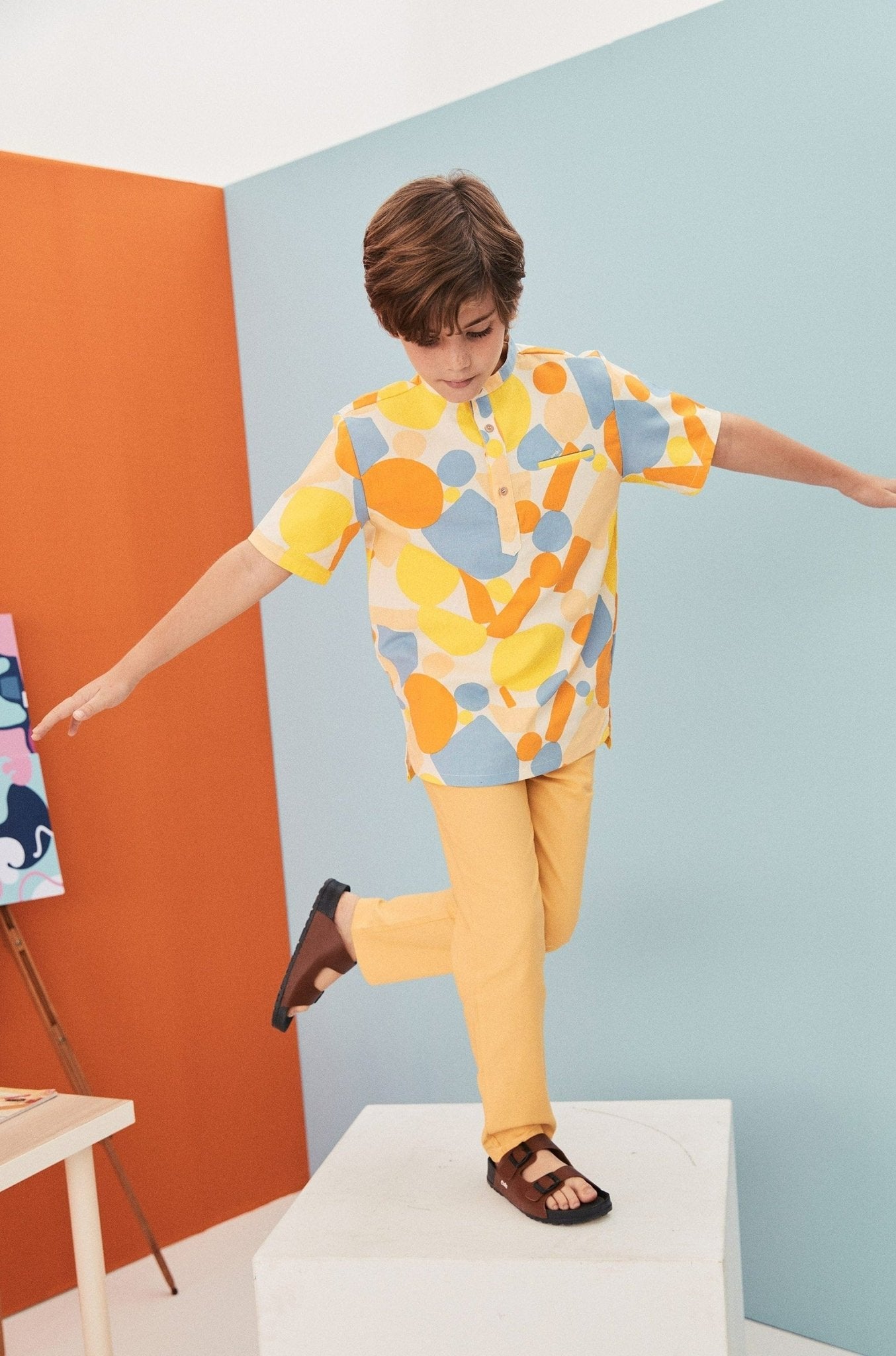 The Arte Boy Short Sleeves Shirt Starry Print - Umbi