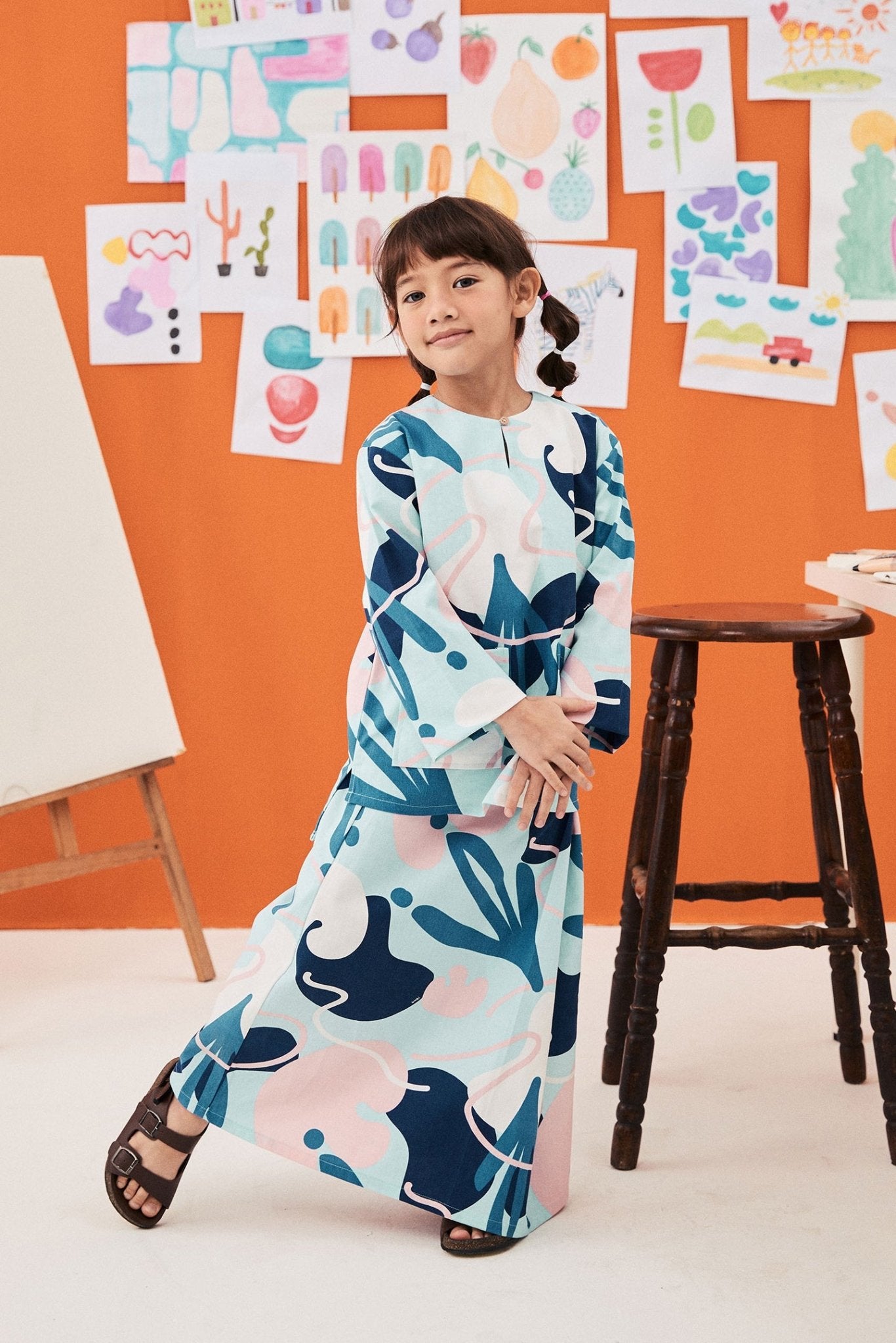 The Arte Girl Baju Kurung Top Monet Print - Umbi
