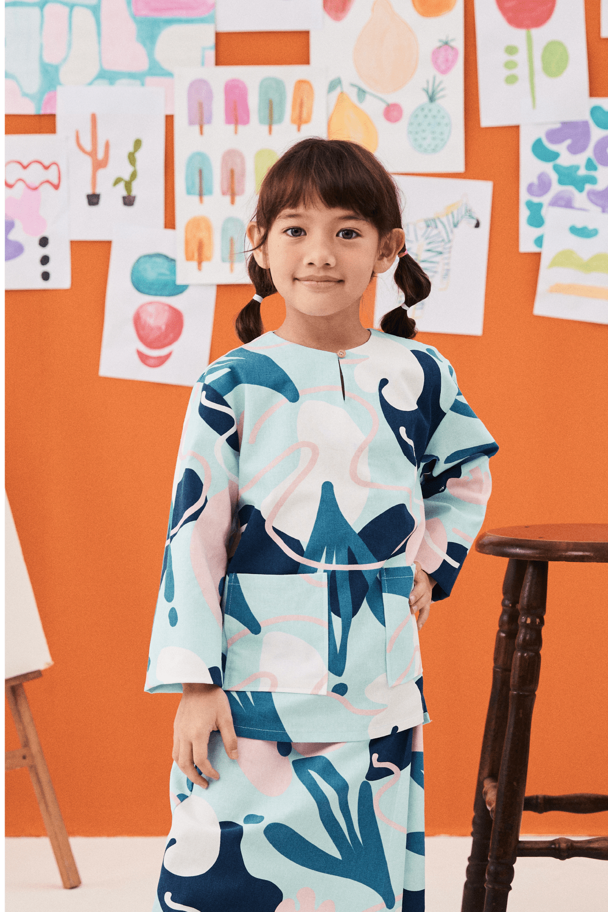 The Arte Girl Baju Kurung Top Monet Print - Umbi