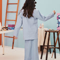 The Arte Girl Baju Kurung Top Stone Blue - Umbi