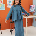The Arte Girl Ruffle Blouse Steel Blue - Umbi