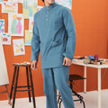 The Arte Men Baju Melayu Set Steel Blue - Umbi