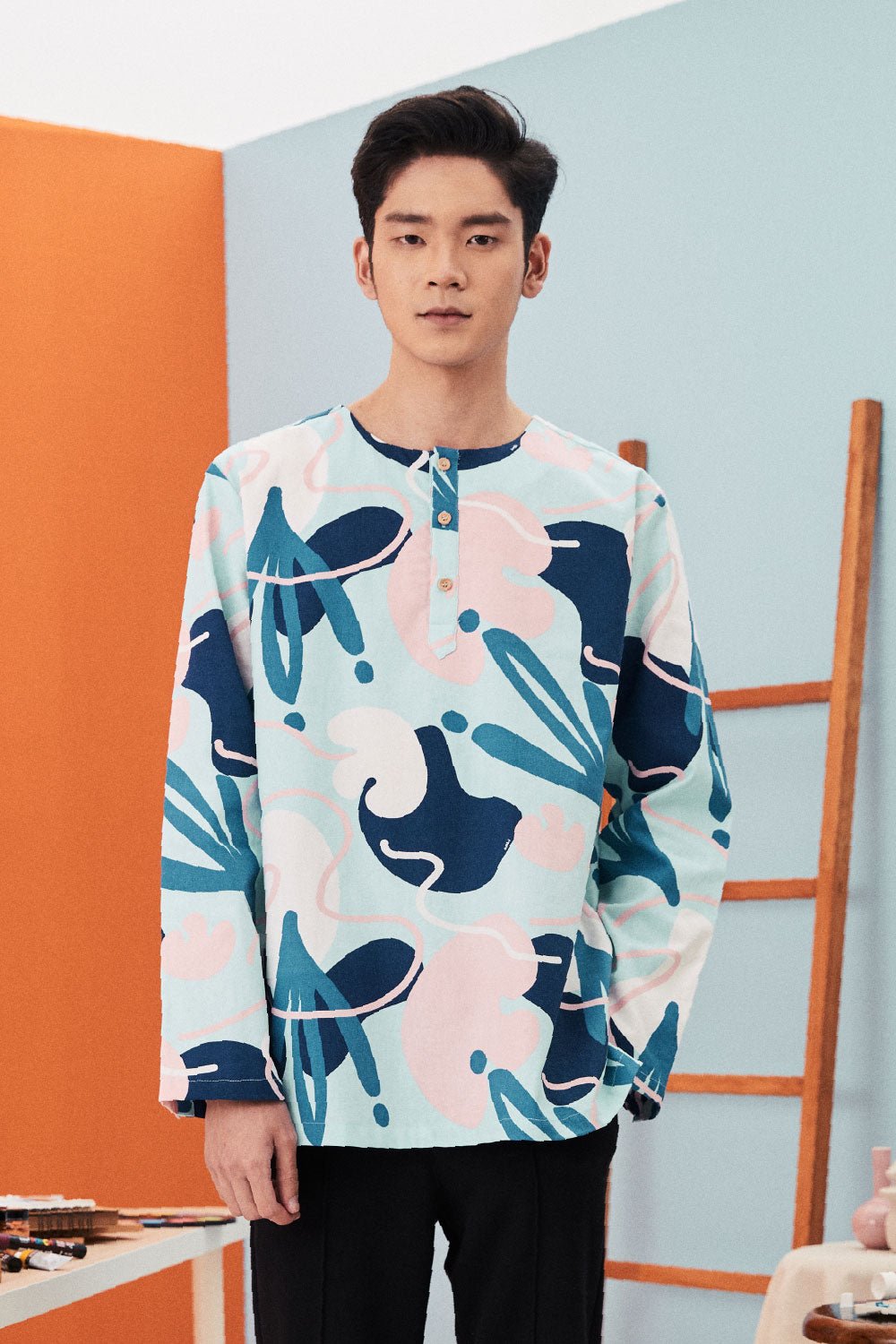The Arte Men Kurta Top Monet Print - Umbi