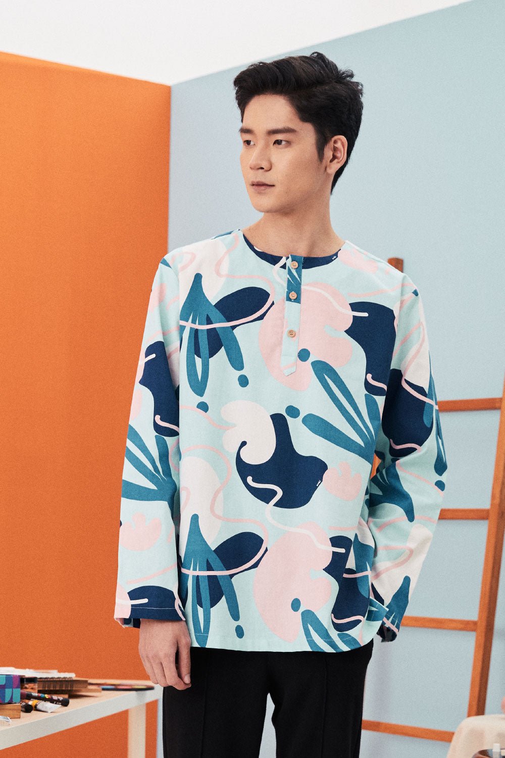 The Arte Men Kurta Top Monet Print - Umbi