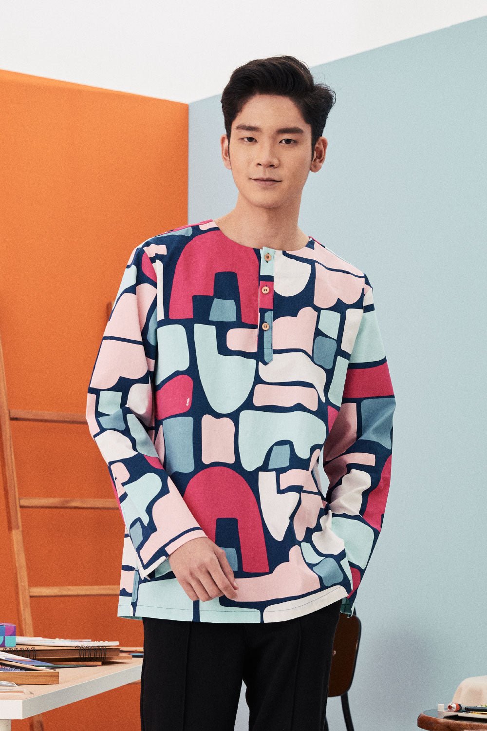 The Arte Men Kurta Top Picasso Print - Umbi