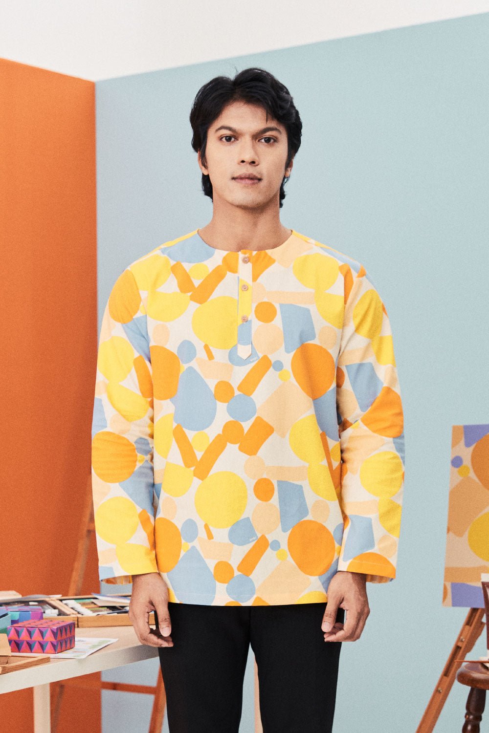 The Arte Men Kurta Top Starry Print - Umbi